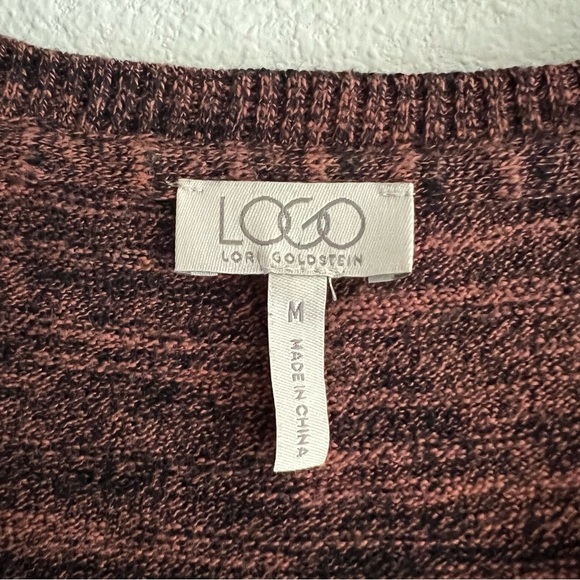 Logo by Lori Goldstein Brown Cashmere Blend Sweatshirt Size M ASYM Hem Cozy - Picture 5 of 6